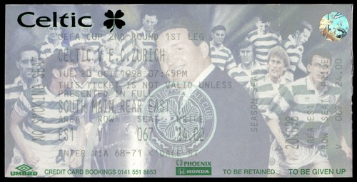 Biglietto 1998 celtic vs - 1998,