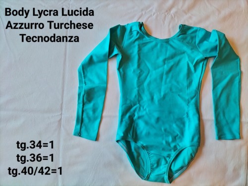 Body lycra lucido turchese - body,