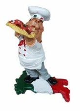 Statuina Statua Decorativa Decorazione Pizzaiolo Italia In Resina 20cm moc