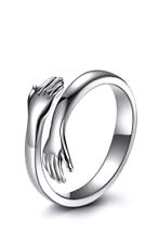 Anello Abbraccio 925 Donna e uomo regolabile cofanetto regalo SPEDIZIONE GRATIS