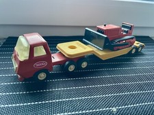 TONKA TRUCK con rimorchio lowboy e Bulldozer In Ottime Condizioni