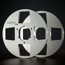 1 Paio Bobine Pro 10,5" REVOX Argento 1/4" Vuote Take Up per Registratori a Nastro R2R