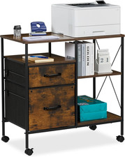 Cassettiera Da Ufficio per Stampante, Mobile Con 2 Cassetti, Schedario Documenti