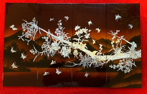 Vintage brown lacquer abalone - brown,