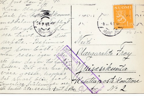 Finlandia 1940 cartolina - finlandia:, 1940: