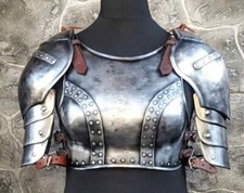 Medievale Donna Mezza Armor Antico Riproduzioni Giropetto W / Paio Di Spallaccio