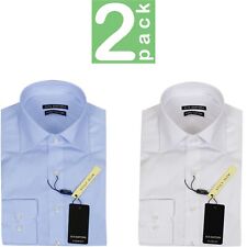 Set 2 Pezzi Camicia Uomo Slim Camicie Cotone Elegante Elasticizzata Moda VEQUE