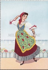 EMILIA ROMAGNA - Costumi Regionali, Danza del Trescone, Cartolina con Ricamo 