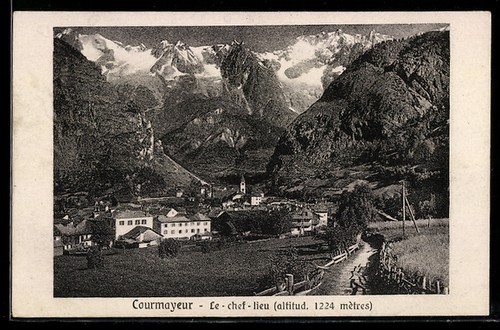 Cartolina courmayeur aosta le - courmayeur/aosta,,