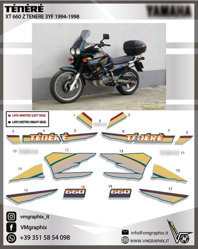Adesivi xtz 660 tenere - 660, 3yf