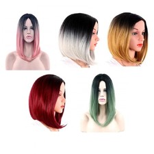 Parrucca Capelli Lunghi Lisci Caschetto Bi Ricrescita Sfumata sintetici 34 cm