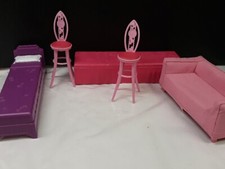 BARBIE MATTEL SET ACCESSORI LETTO DIVANO SEDIE DOLL HOUSE BED
