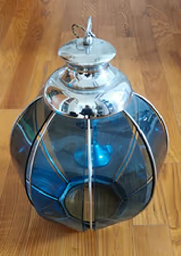 Lampadario vetro blu - lampadario, in