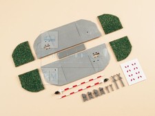 AUHAGEN 41604 - Kit di montaggio passaggio a livello con strada. Scala H0 1:87