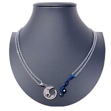 Chiave di Violino Blu Ciondolo Spezzato 2x Collana Acciaio Uomo Donna Amici A03