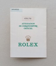 ROLEX Guarantee Warranty Booklet Paper Date Datejust 69178 / L616522