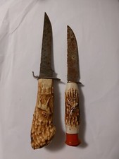 2 Coltelli ?   Coltello Vintage caccia lama fissa finto osso cervo