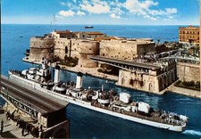 Cartolina Taranto Porto Caccia di Scorta Artigliere viaggiata