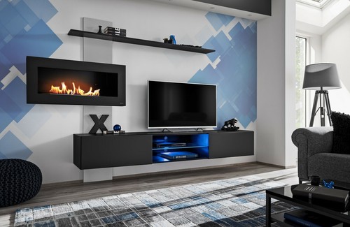 Parete attrezzata flame con - attrezzata,