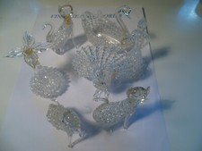 7 PZ OGGETTI VINTAGE IN VETRO CON SEGNI TEMPO VEDI FOTO LEGGI INFO H 8 / 9 CM