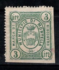 Montella - Nuovo ** 60% marche comunali 3 Lire, Riscontro