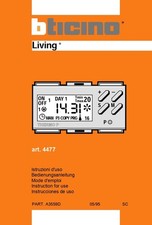 Manuale di programmazione per cronotermostato Bticino Living Classic 4477