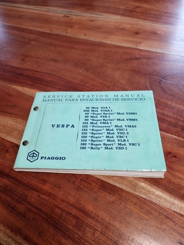 Vespa service station manual - service,