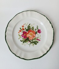 PAGNOSSIN PIATTO VINTAGE sagomato CERAMICA Bordo Verde FIORI 768 Terraglia Forte