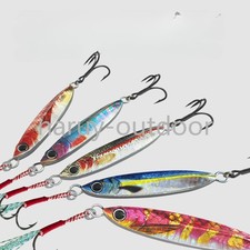 10 Pezzi Metallo Jig Jigging Cucchiaio Esca Verticale Diamante Jig Lungo Colata...