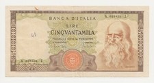 50000 LIRE LEONARDO X 029431 J