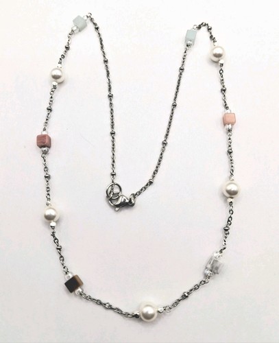 Collana acciaio pietre - in,