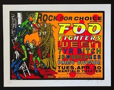 Poster Foo Fighters Ween 1996 TAZ Warfield Theater SF 29/400 come nuovo e firmato