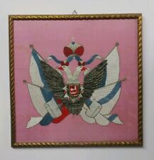 NAPOLI - ARALDICA - BLASONE - STRAORDINARIO ANTICO STEMMA NOBILIARE RICAMATO 