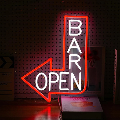 Insegna neon led pub - insegna, freccia