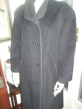 CAPPOTTO DONNA TRACHTEN LODEN GRIGIO SCURO  LANA SCHURWOLLE 50/52