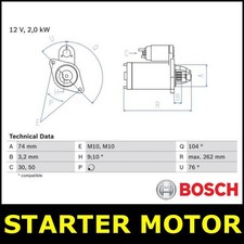 Motorino avviamento adatto a TOYOTA AVENSIS CARINA COROLLA I II 2.0 2CTE 0057106890