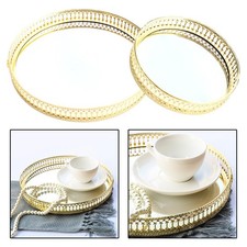 Vassoio specchio dorato per