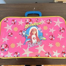 Valigia vintage Mattel Barbie Baywatch rosa custodia per trasporto notturno 1994-95 