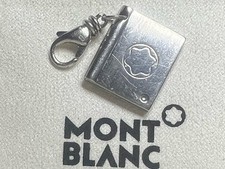 🔴 MONTBLANC ciondolo Argento 925 lingotto a libro piccolo diamante moschettone