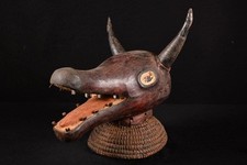 13628 Maschera Casco Ekoi Africana Grande Nigeria