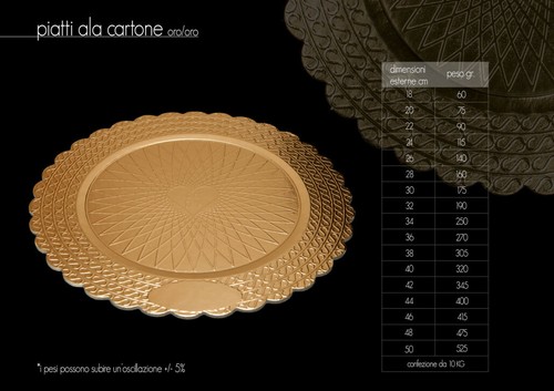 Sottotorta cartone oro 38 - cartone,