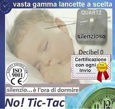 L3:OROLOGIO PARETE SILENZIOSO MECCANISMO SENZA TIC TAC filettatura MEDIA E16+Acc
