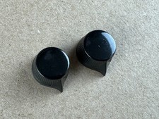 2 nuove manopole puntatore rotonde in bachelite nera Daka-Ware ricerca acustica PICCOLI SEGNI
