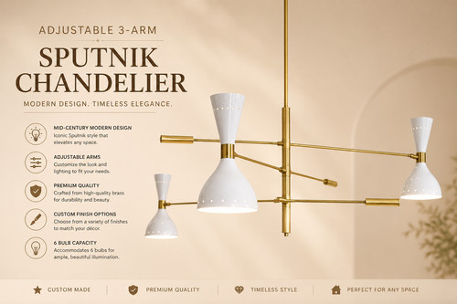 Lampadario sputnik regolabile - lampadario,