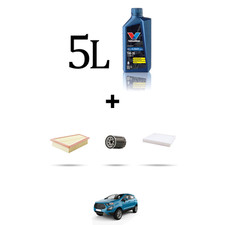 HOFFCAR Kit tagliando 3 FILTRI e 5L OLIO per Ford Ecosport 1.0 Ecoboost 74kw dal