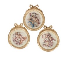 Serie 3 cornici tonde in legno