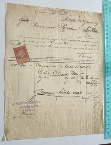 Trento 1907 mazzurana - trento, "