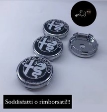 4 Tappi Coprimozzo ALFA ROMEO BLACK Giulietta 159 146 147 Brera Fregi CERCHI 60m