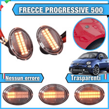 COPPIA FRECCE LATERALI DINAMICHE FIAT 500 PROGRESSIVE TRASPARENTI 36 LED NEW PRO