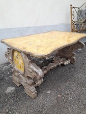 TAVOLINO LACCATO E ARGENTATO BAROCCHETTO RICCHI INTAGLI - BASSO DA SALOTTO  1920